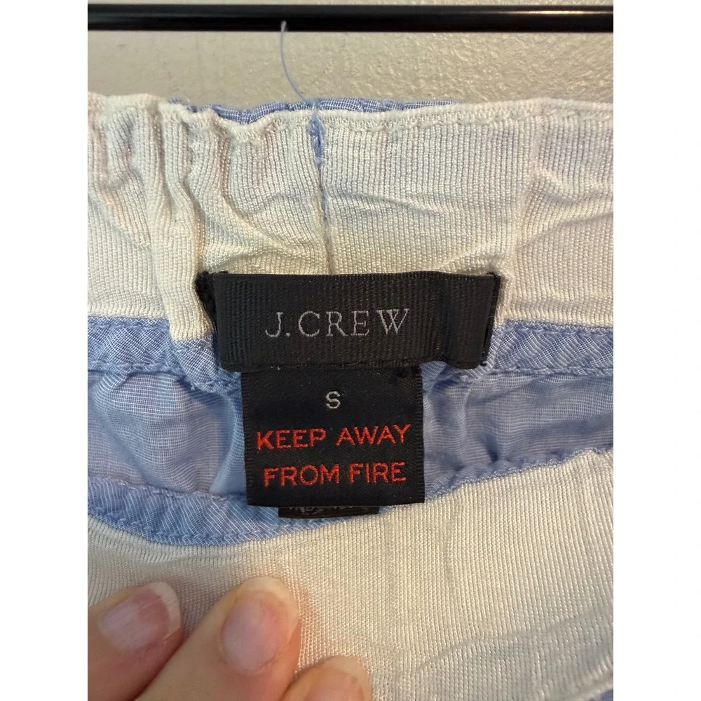 J.Crew Mens Blue End-on-End Cotton Pajama Pants Small Lounge Bottoms Piping